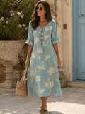 Celeste — Vestido Midi Floral | Luna Ferrer - Luna Ferrer