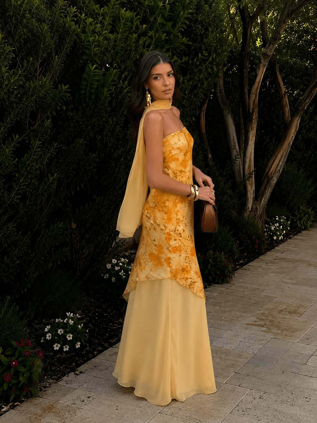 Crisantemo — Vestido Largo Mostaza | Luna Ferrer - Luna Ferrer Vestidos