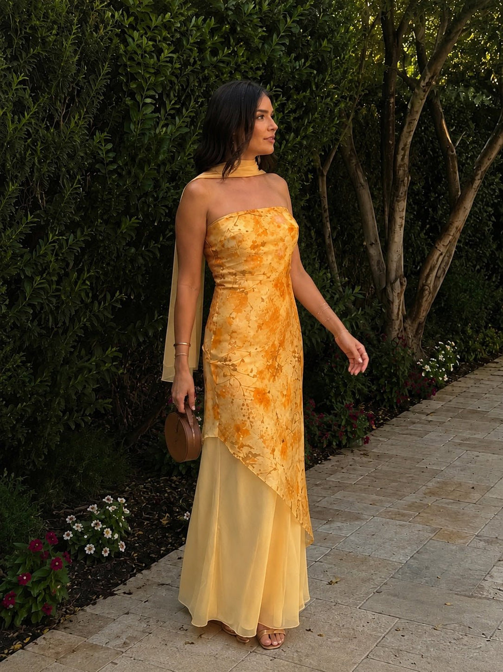 Crisantemo — Vestido Largo Mostaza | Luna Ferrer - Luna Ferrer Vestidos