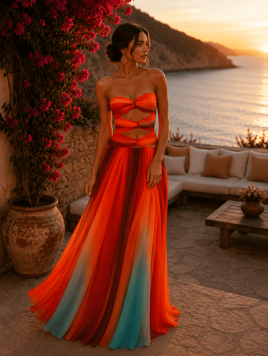 Prisma — Vestido Largo Estampado Multicolor | Luna Ferrer - Luna Ferrer
