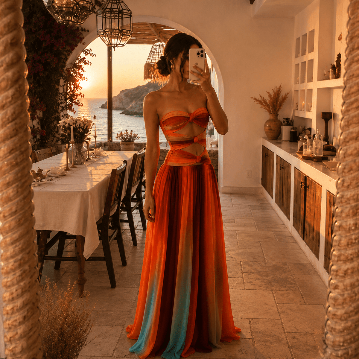 Prisma — Vestido Largo Estampado Multicolor | Luna Ferrer - Luna Ferrer