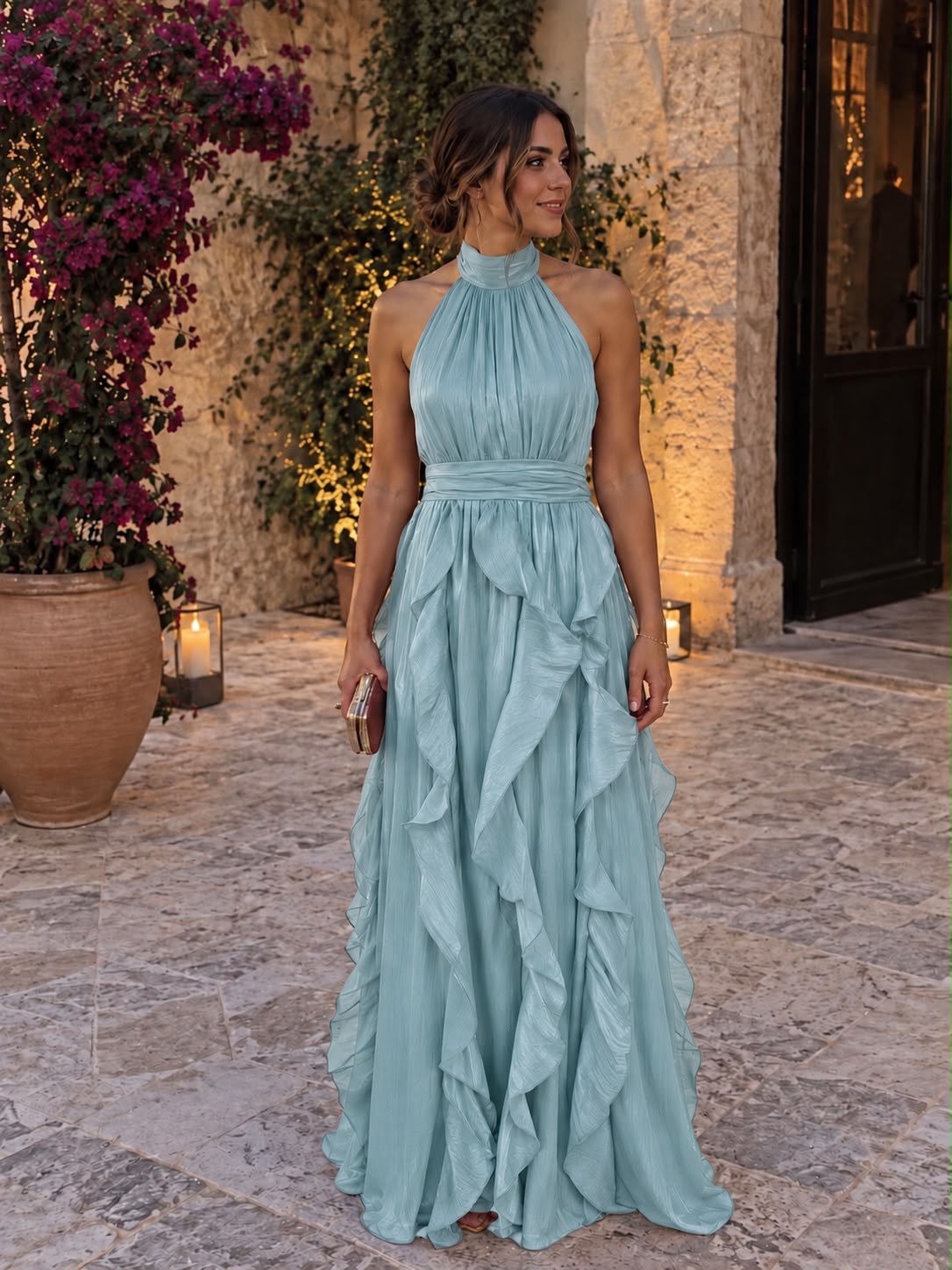Cascade — Vestido Maxi de Fiesta con Volantes en Cascada | Luna Ferrer - Luna Ferrer