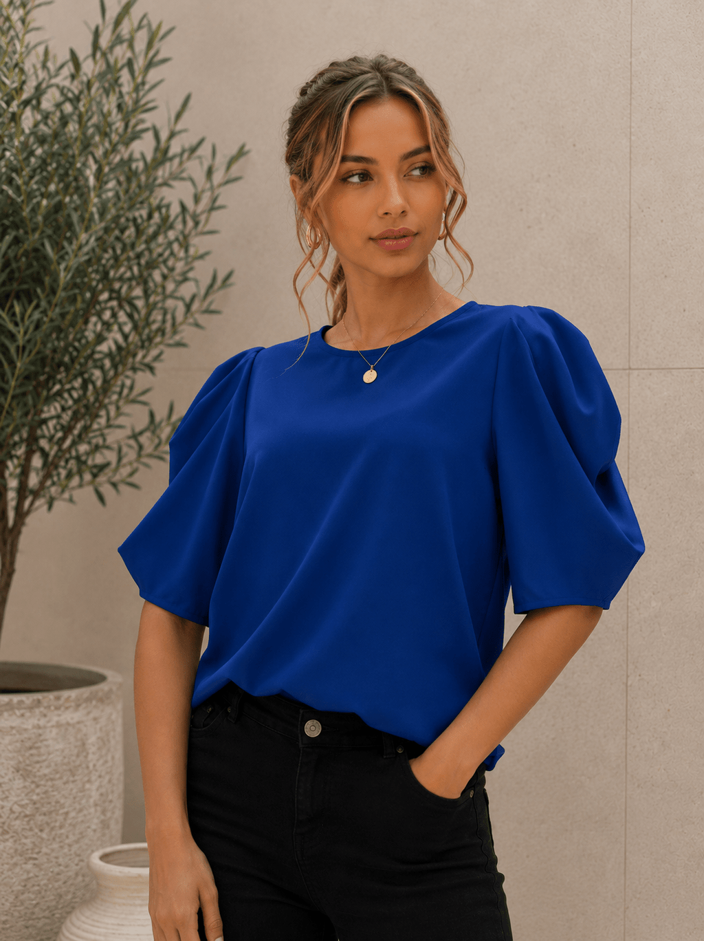 Sara — Blusa de Manga Abullonada - Luna Ferrer