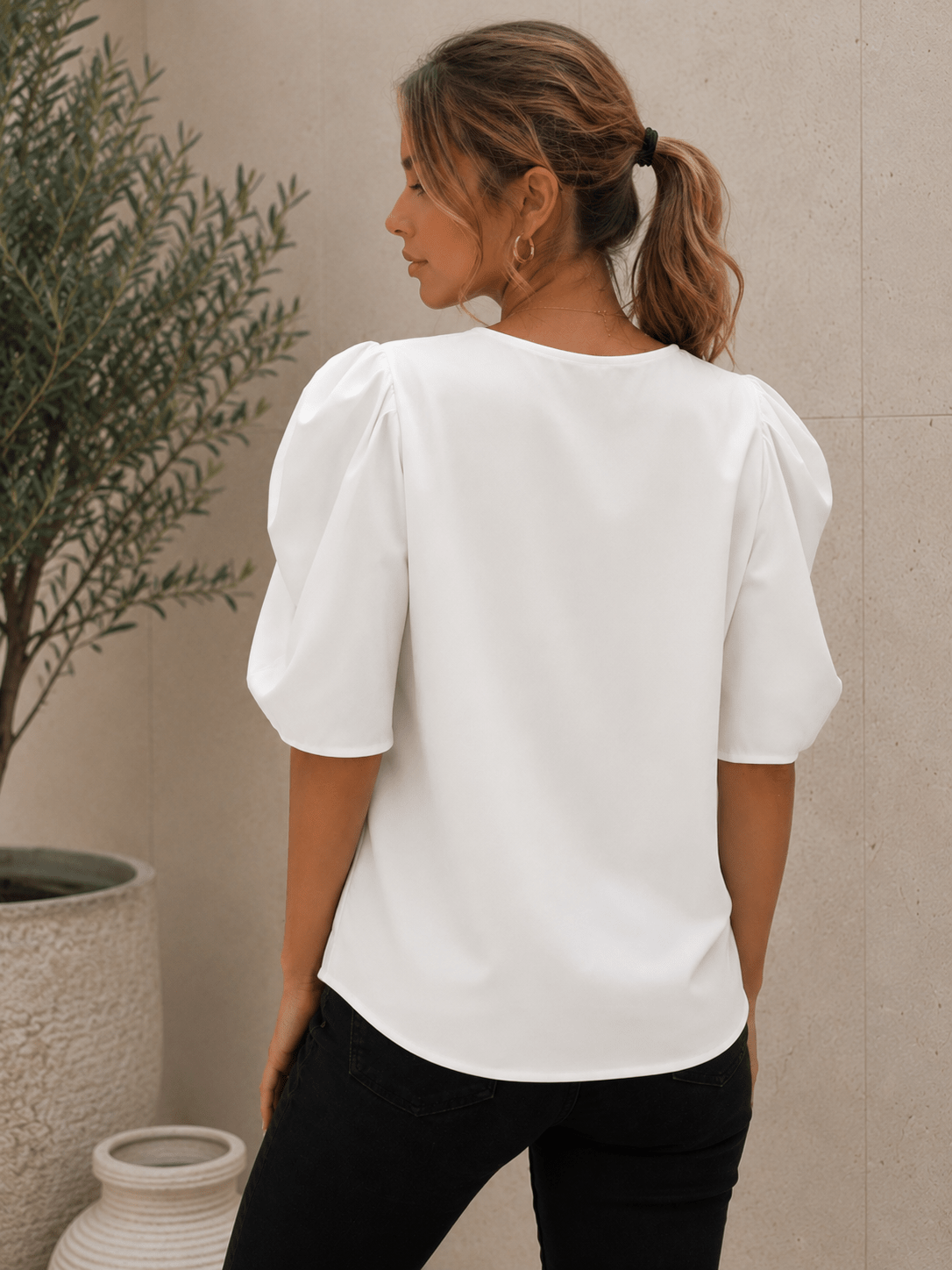 Sara — Blusa de Manga Abullonada - Luna Ferrer