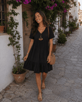 Valérie — Vestido Midi de Manga Corta | Luna Ferrer - Luna Ferrer