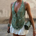 Sofía — Top Verde de Punto - Luna Ferrer