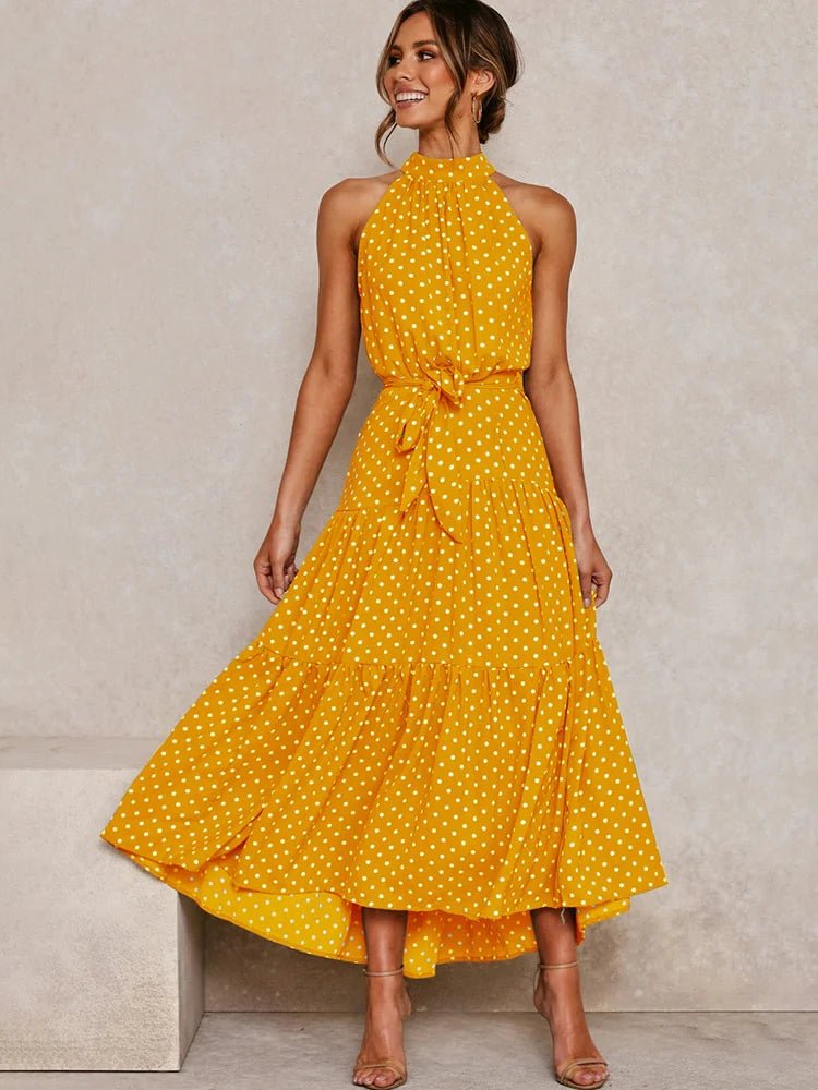 Lara — Vestido Maxi de Lunares - Luna Ferrer