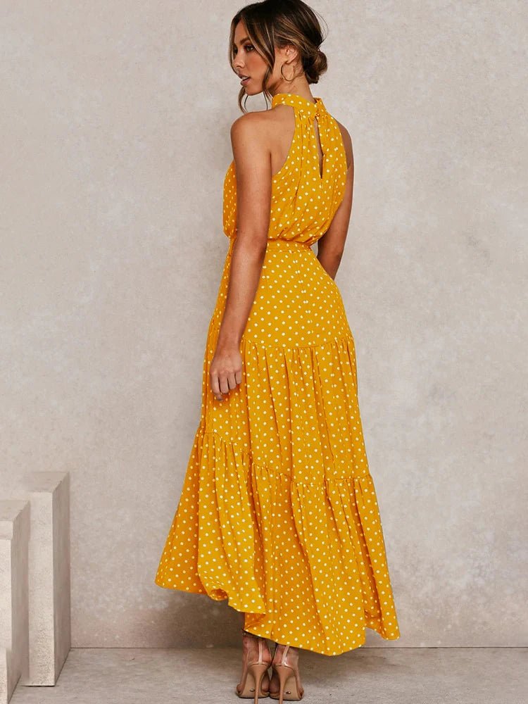 Lara — Vestido Maxi de Lunares - Luna Ferrer