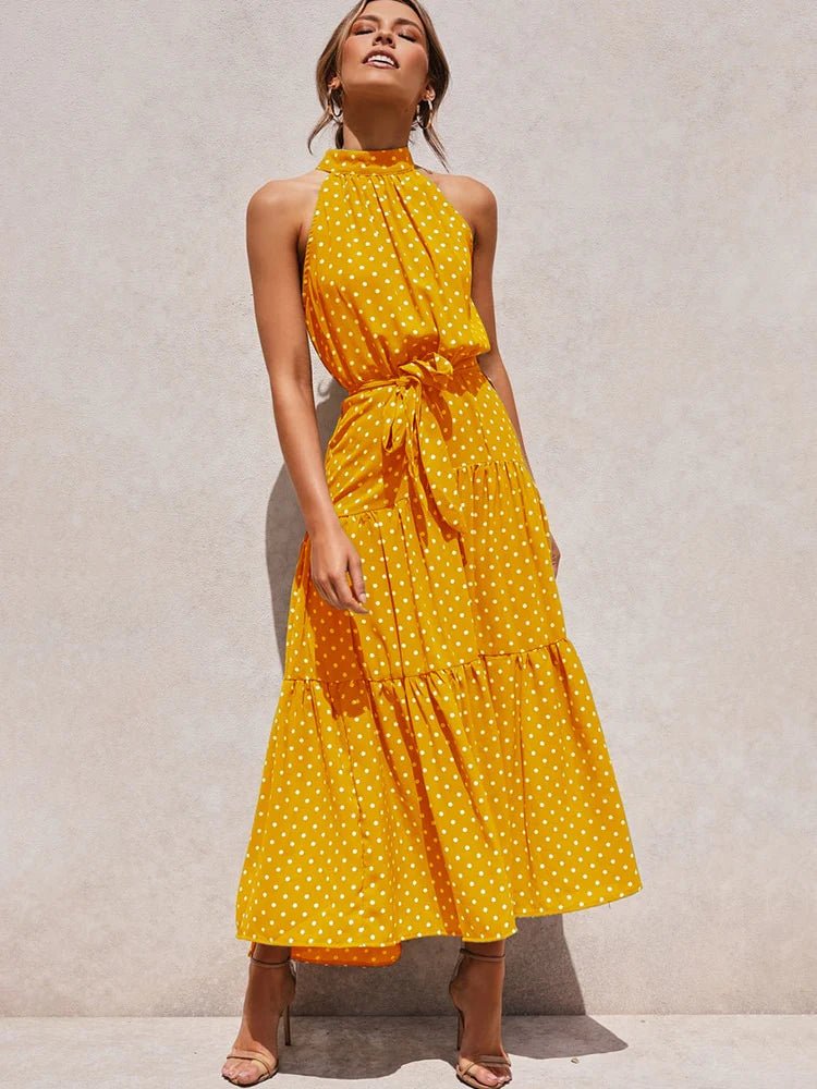 Lara — Vestido Maxi de Lunares - Luna Ferrer