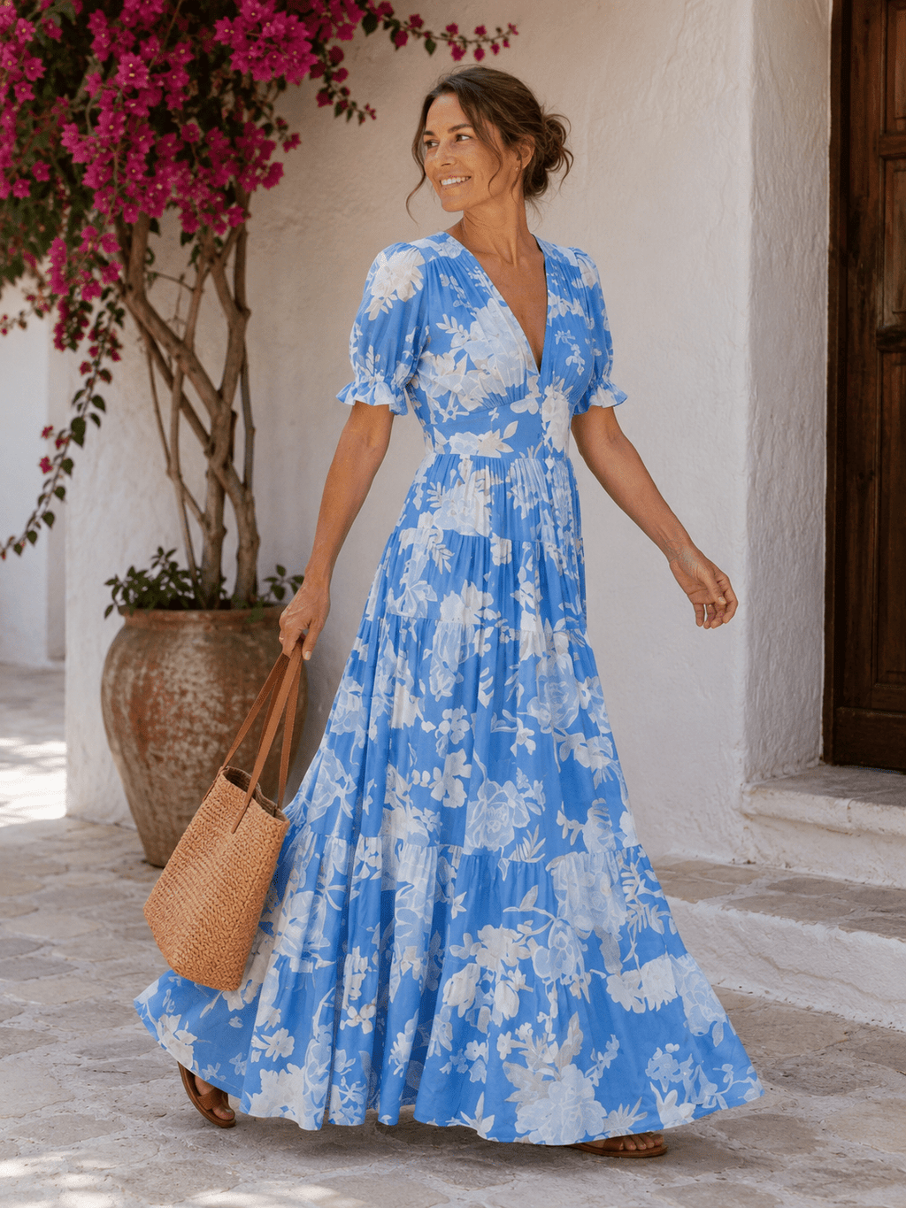 Aurora — Vestido Fluido de Manga Corta | Luna Ferrer - Luna Ferrer