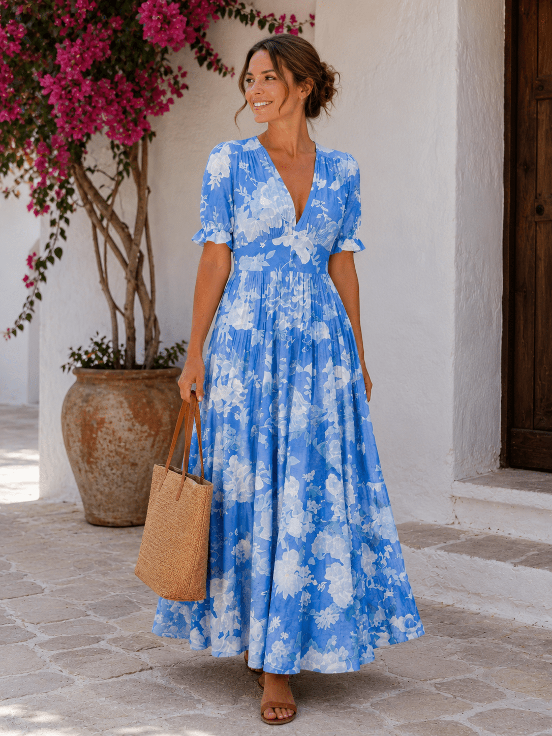 Aurora — Vestido Fluido de Manga Corta | Luna Ferrer - Luna Ferrer