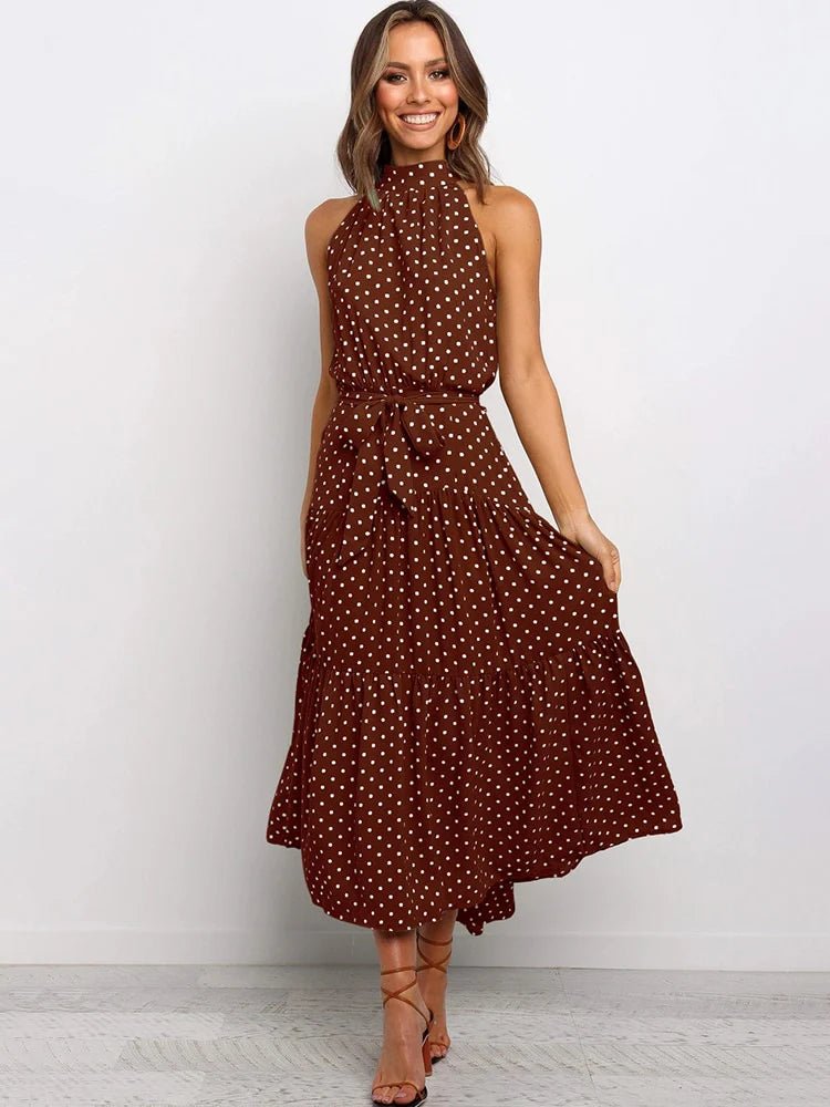 Lara — Vestido Maxi de Lunares - Luna Ferrer