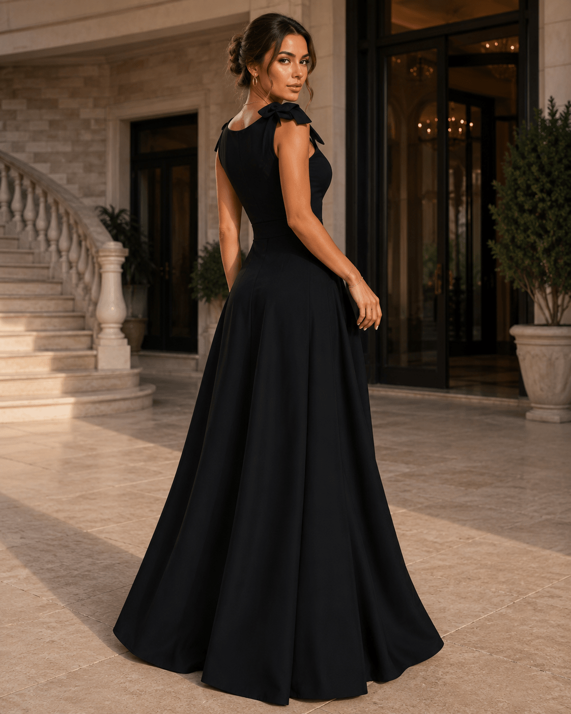 Elena Vestido Negro Elegante - Luna Ferrer