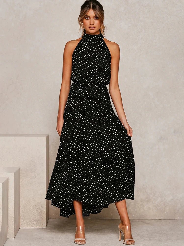 Lara — Vestido Maxi de Lunares - Luna Ferrer