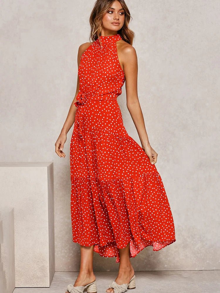 Lara — Vestido Maxi de Lunares - Luna Ferrer