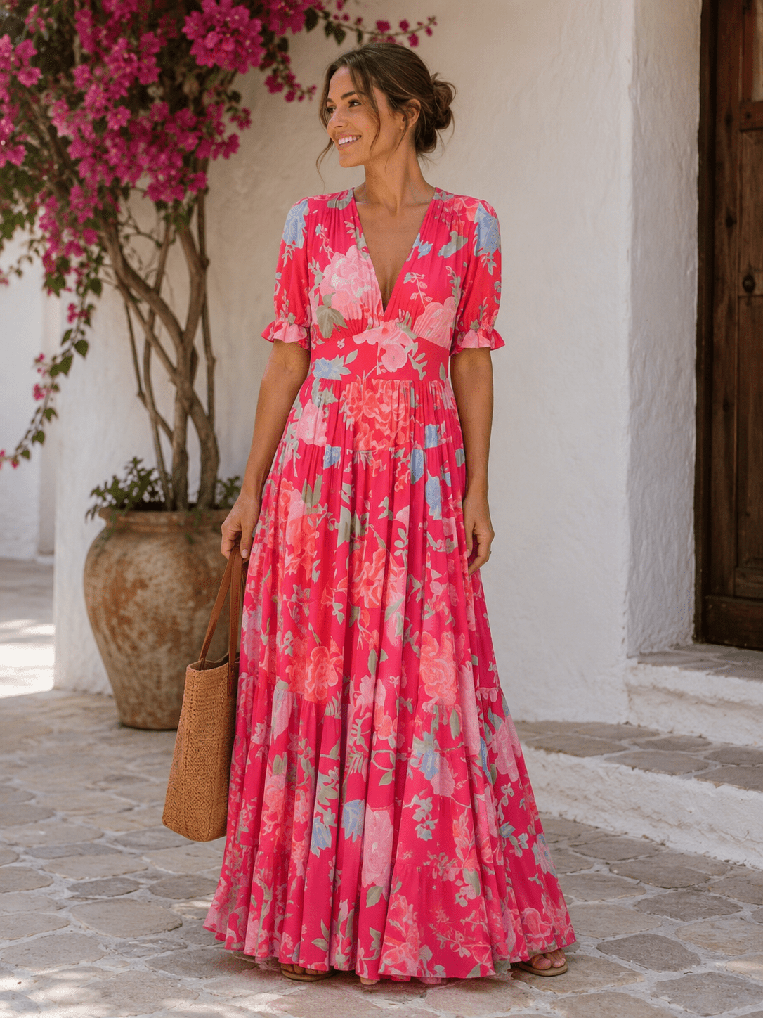 Aurora — Vestido Fluido de Manga Corta | Luna Ferrer - Luna Ferrer